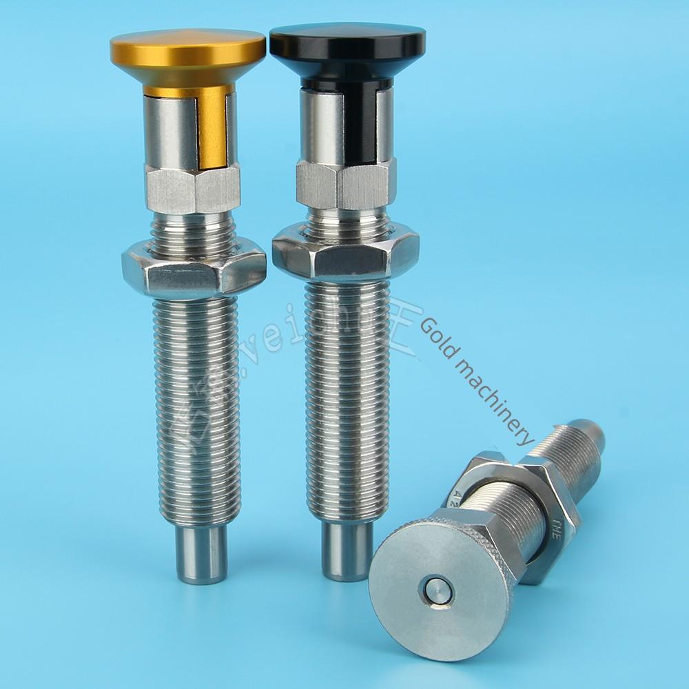 旋钮柱塞VCN244螺纹加长型分度销长款弹簧柱塞黄头定位拉销弹性销