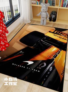 迈凯轮F1赛车地毯Noris客厅电子竞技室转椅模拟器特殊防滑地板垫