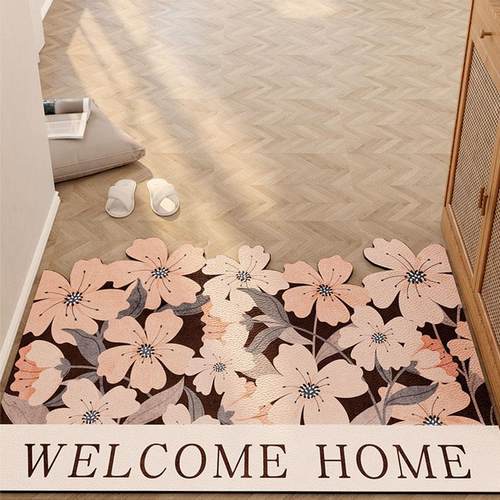 皮革入户门地垫pvc防滑脚垫可擦免洗进门口家用可剪裁地毯玄关垫