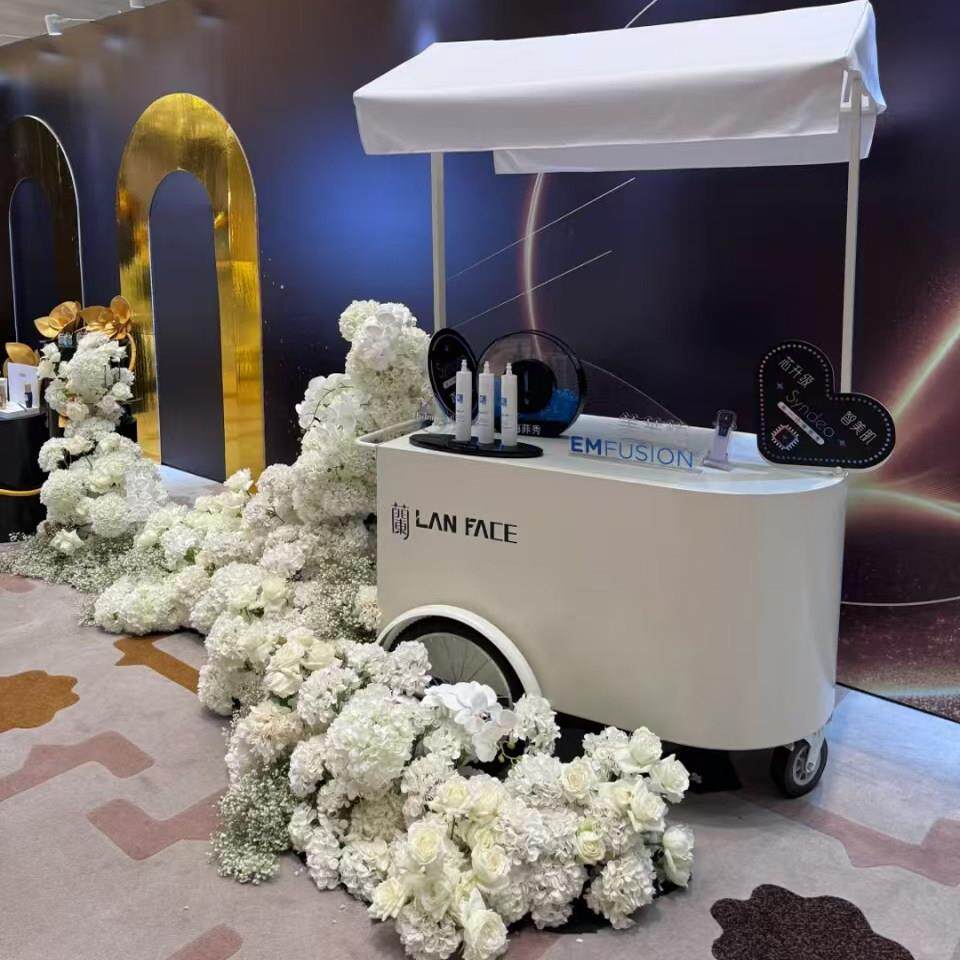 商场可移动摆摊小推车多功能活动车展示台夜市摊位车网红花车摆摊
