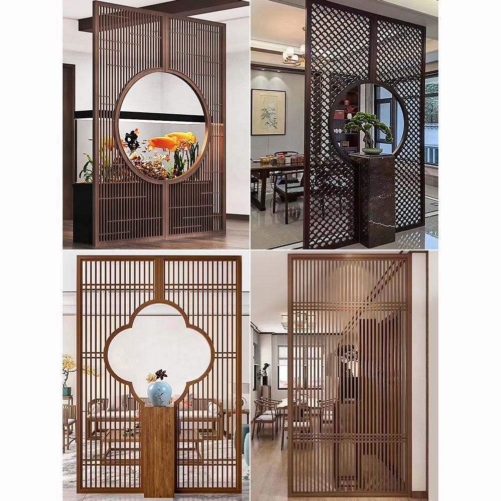 东阳新款新中式实木古风屏风镂空隔断花格玄关栅栏彷古窗格中国风
