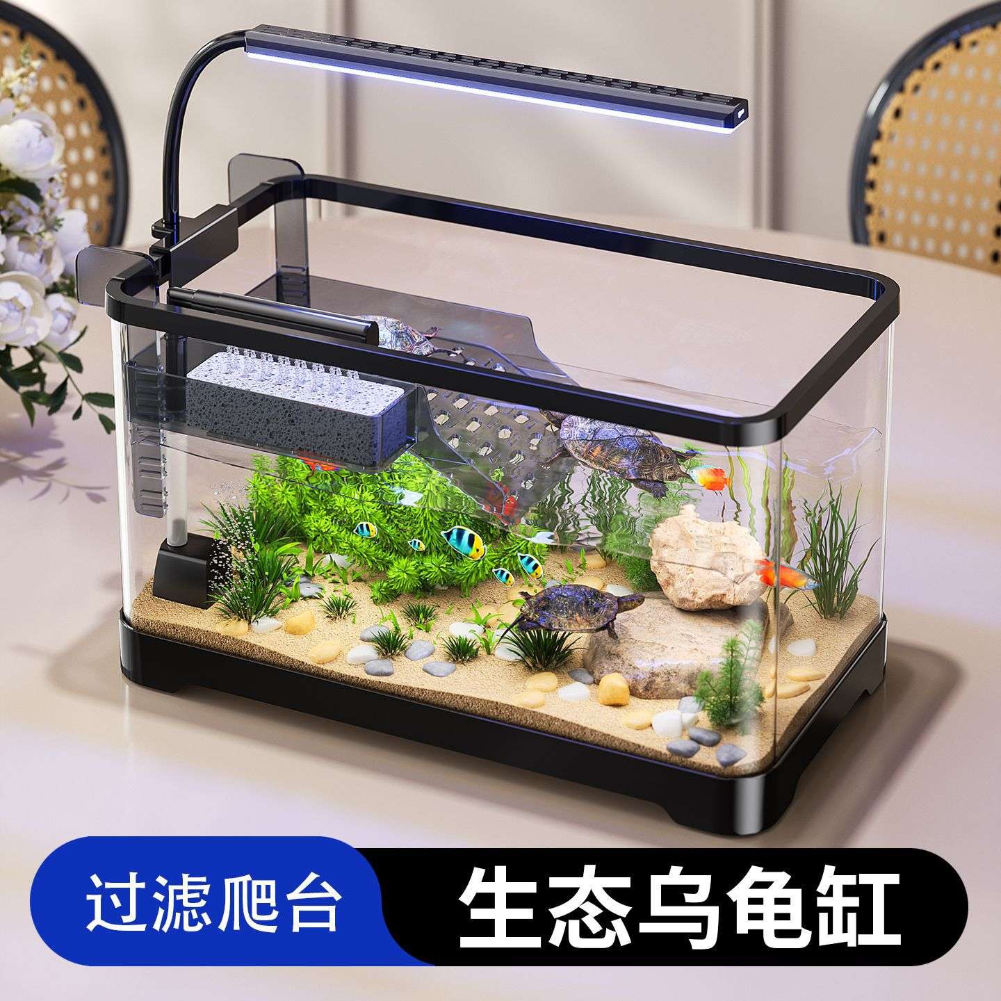 2026新款小型乌龟缸家用生态造景