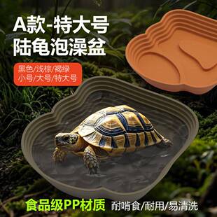 爬宠大号塑料黄缘龟乌龟泡澡水盆陆龟半水龟喝水喂食盆洗澡盘造景