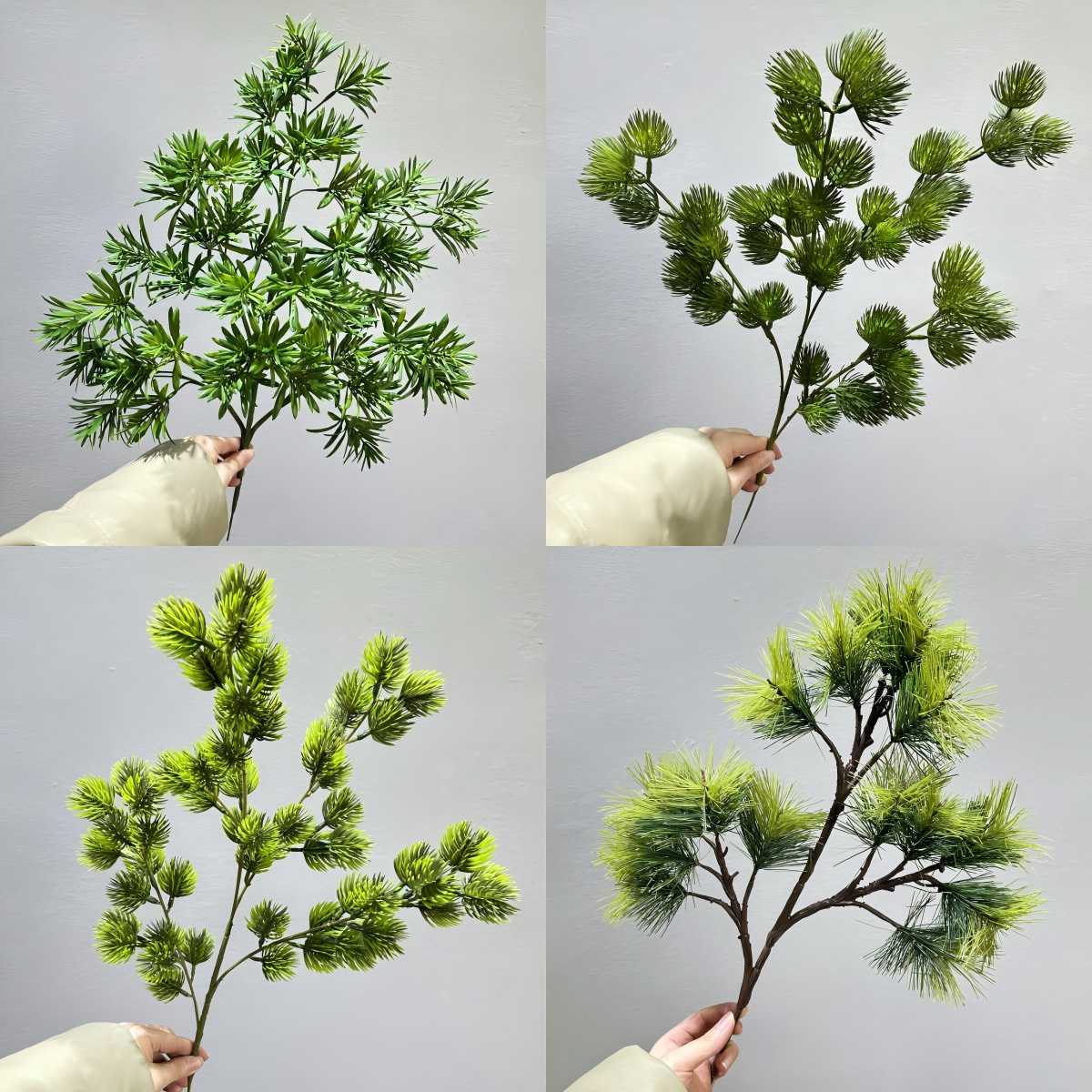 仿真松柏枝插花绿植造景诺贝松枝