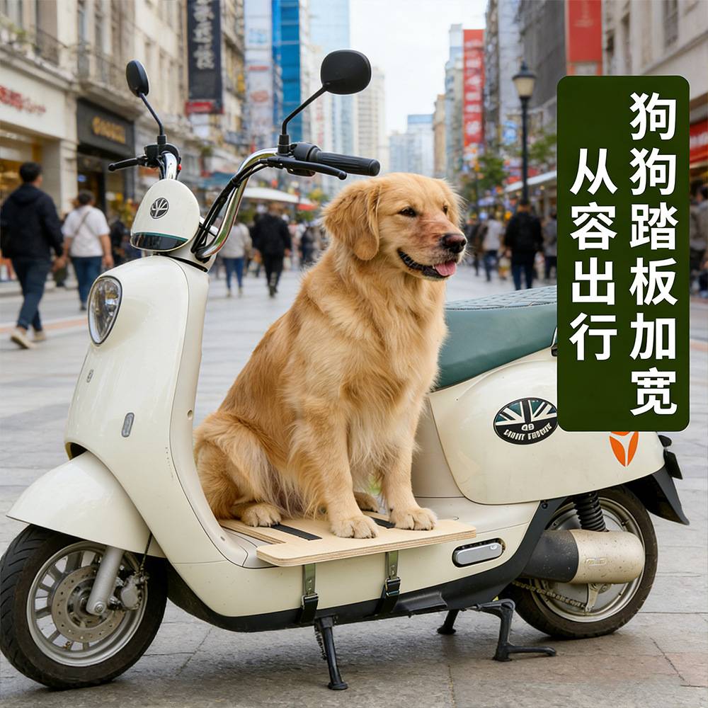 电动车加宽木质狗狗踏板|雅迪等