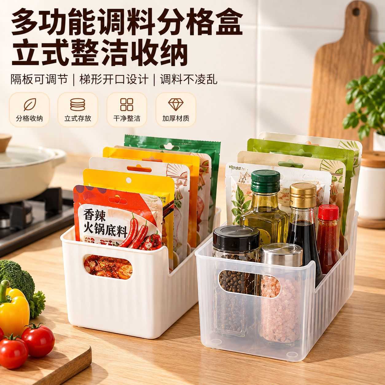 厨房多格可拆卸调味品收纳架桌面