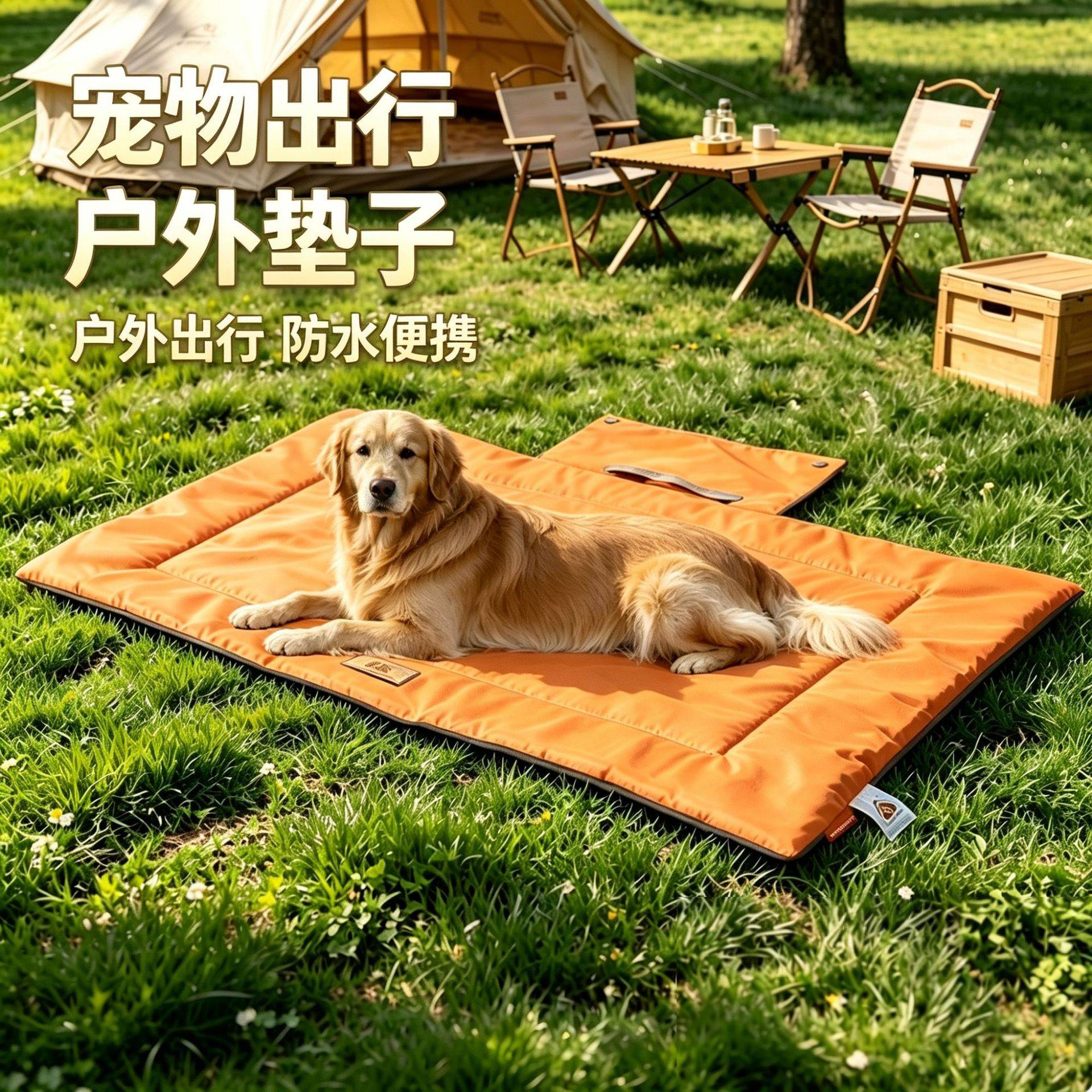 牛津布宠物窝户外可折叠狗垫｜专