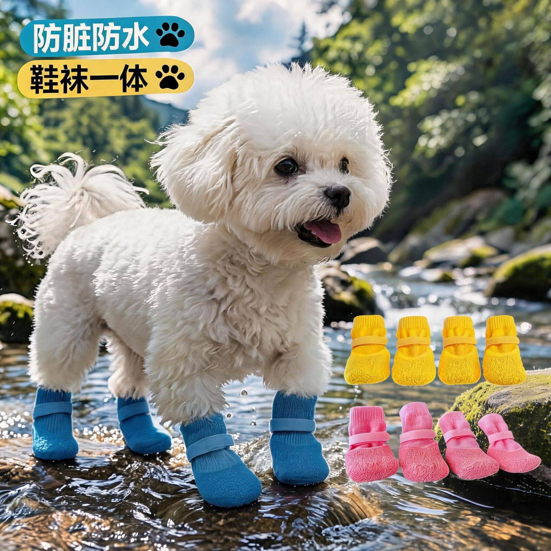 狗狗专用防滑防水透气耐磨狗鞋不