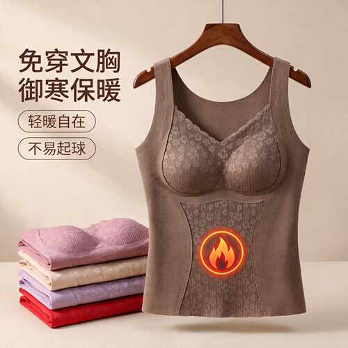 爆款双面磨毛加绒加厚保暖背心女