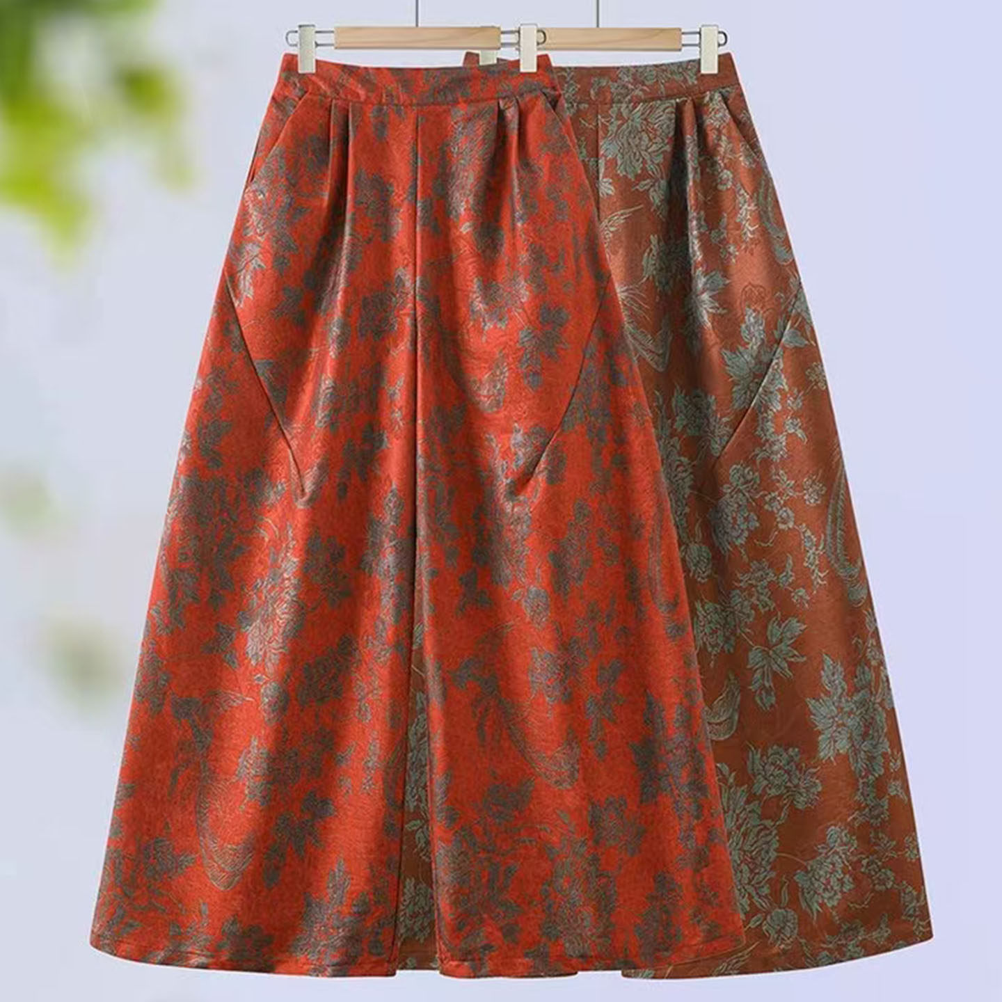 提花阔腿裤女高腰宽松显瘦休闲裤复古老钱风长裤,女装/女士精品,休闲裤,淘宝优惠券,粉丝福利购,淘宝优惠卷