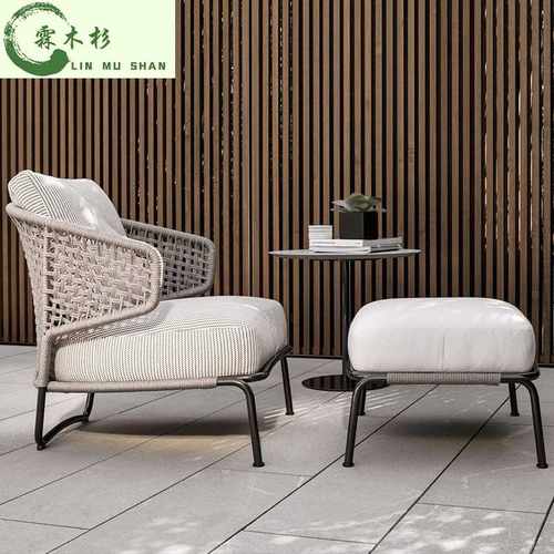 户外藤编沙发别墅庭院防水藤椅三件套民宿阳台样板房休闲沙发家具