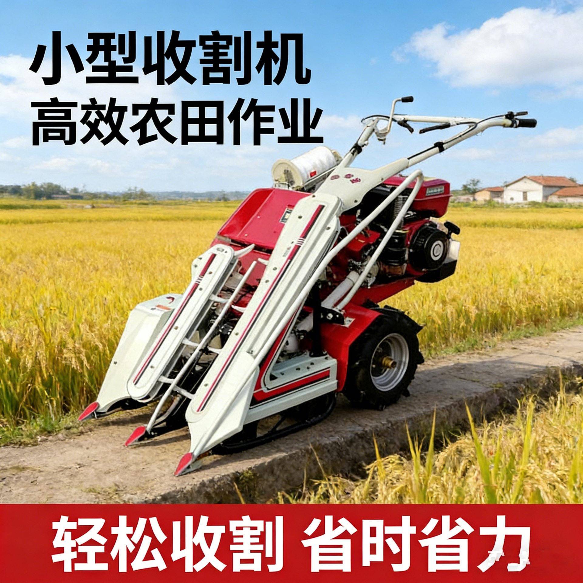 小型割捆机手扶自走式水稻小麦牧草柴油收割打捆一体机农用收割机