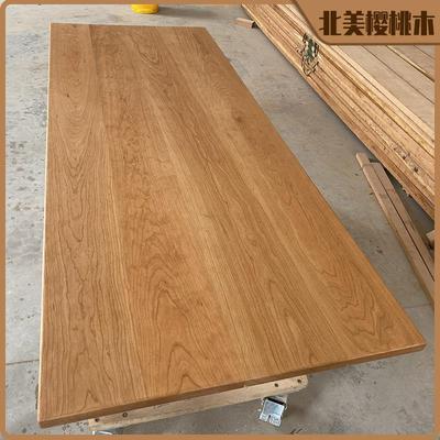 北美樱桃木桌面板定制原木电动升降桌板窗台板吧台面板实木置物板