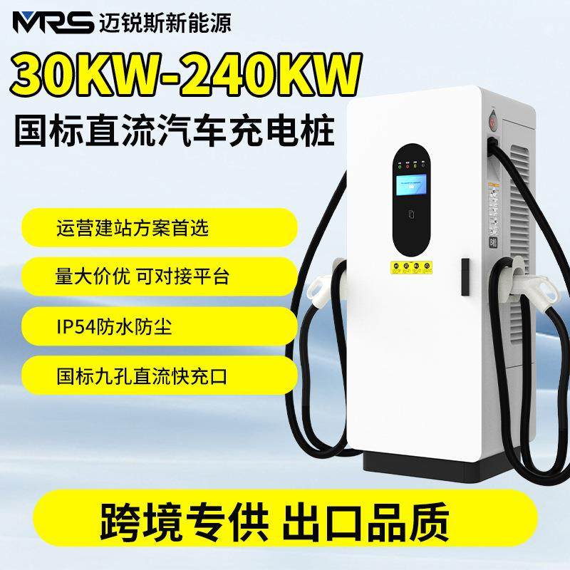 壁柜式电动车国标直流充电桩9孔快充大功率直流双枪电动车充电桩