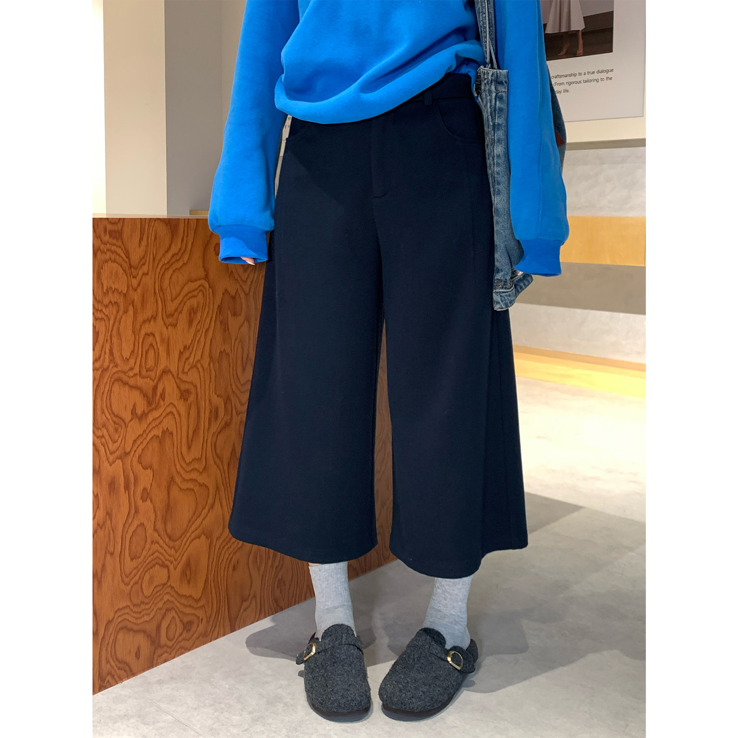 PRASE吕噜噜【直腿裤型】高腰宽松显瘦遮胯通勤百搭休闲阔腿裤女