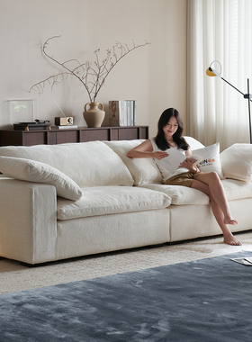 欧派布艺沙发客厅2025年新款cloud云沙发奶油侘寂风模块莱恩沙发