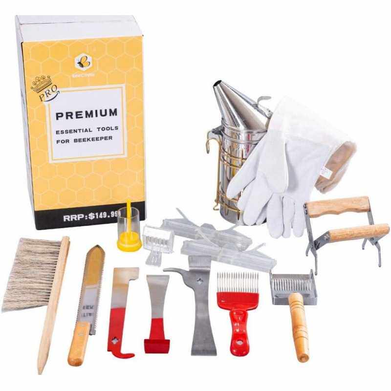 养蜂用品入门套14件专业蜂巢工具蜂扫熏烟器王笼甲虫器