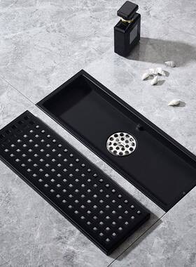 跨网格黑色防长方形地境漏304不锈钢芯卫生臭间防堵盖NDR淋浴房室