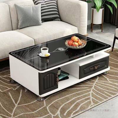 欧璃式钢玻茶几现代BLS简约客厅化电视柜组合子茶台小户型家桌用
