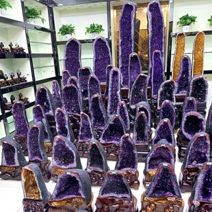 天摆然乌拉圭矿紫晶洞巴原西紫水晶洞无品牌/摆件紫水原晶石风水