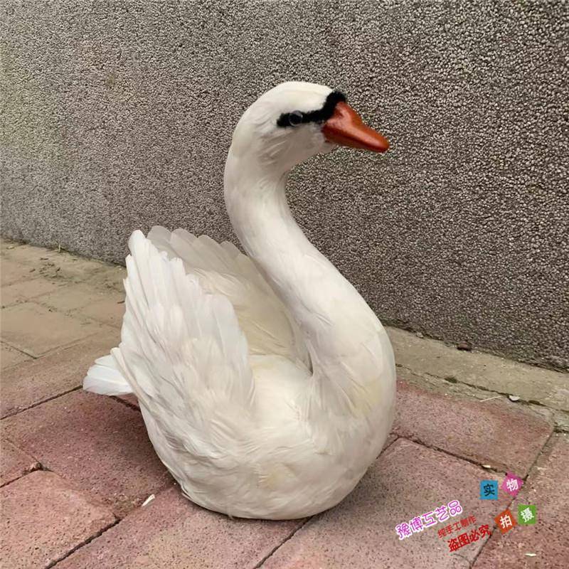 羽毛F76TJT67白鹅型室内橱窗家居模件婚礼摆舞台装饰鹅影天视摄影