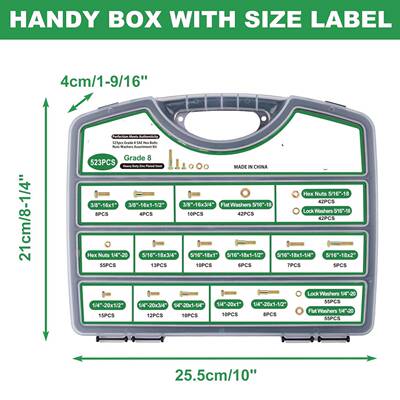跨境盒装907pcsc/锌566-523pc722p161s高强度彩外s六角螺栓螺母套
