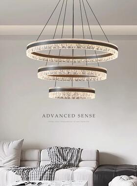 轻奢意吊灯客厅现IXJ代简灯约餐厅灯式极简2025圆年新款环主灯大