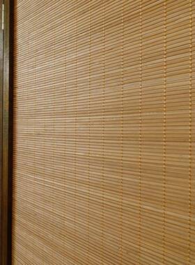 隔断屏风玄折屏做旧复古关式折屏风客DIJ厅移动隔断竹中子实木黄