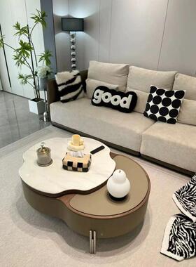 创意设计师205新茶几微型晶石马鞍皮茶几客厅升DZC降款旋转2小户