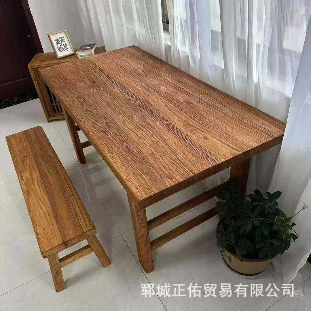 北约方老榆木茶桌简复古长条桌中办式木原民宿BTA餐桌实木公室电,商业/办公家具,茶台/茶桌,淘宝优惠券,粉丝福利购,淘宝优惠卷