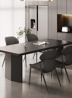 GY1001意式极简家用饭桌小型长方形现简代约黑色台岛岩板餐户桌椅