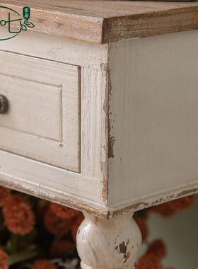 白色复仿古装MKB饰玄关桌民做旧古桌子饰展品店宿示桌美式乡村书
