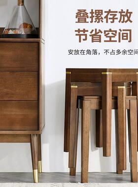 实木凳子家用高凳方凳中式矮加木凳凳简约创意小凳ZG-62804子小板