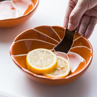 创意个性拉NGW南瓜碗家用陶瓷可宝宝辅碗儿爱童食餐具水果沙碗早