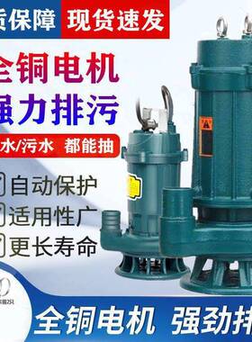 污水泵泵农用220vCAC抽水泵排污泵化粪池水抽粪切割抽排水污高扬