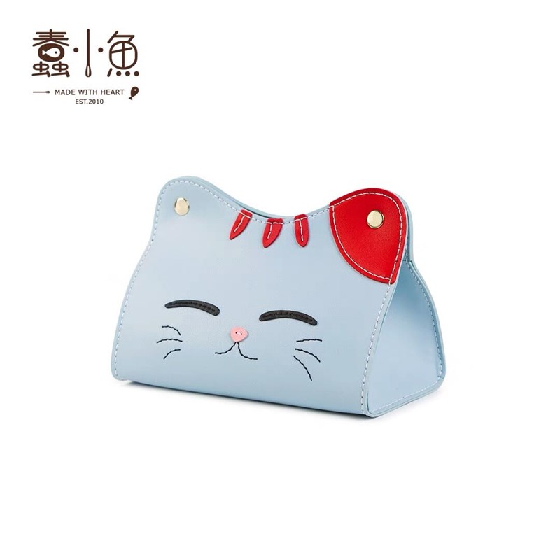蠢小鱼桌面纸巾盒抽纸收纳盒家用客厅餐厅茶几创意diy材料包自制