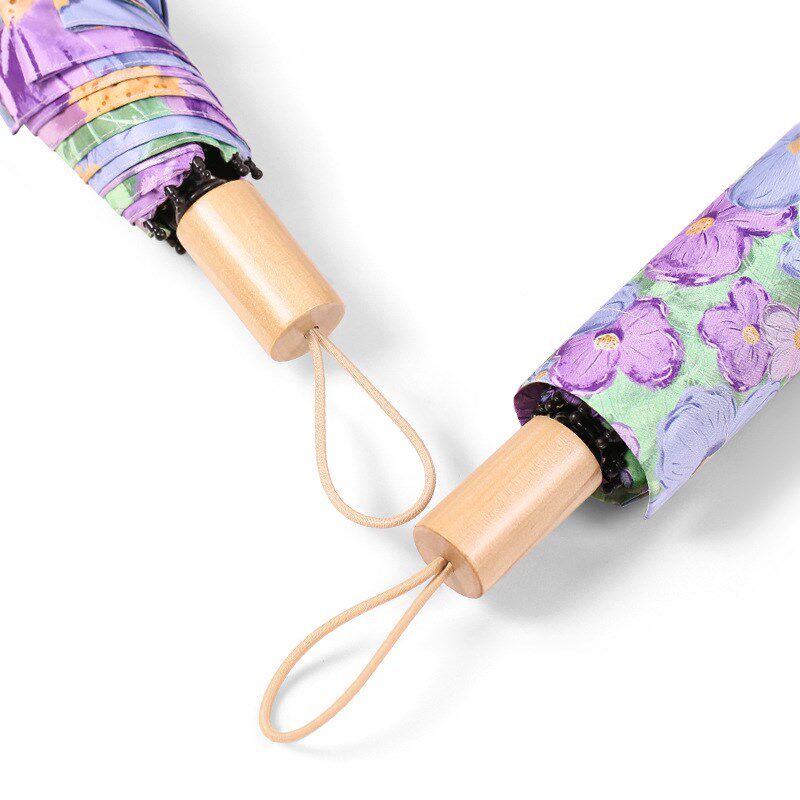 全自动晴雨两用黑胶伞轻小便携折叠遮阳伞油花防晒太阳伞女UPF50+