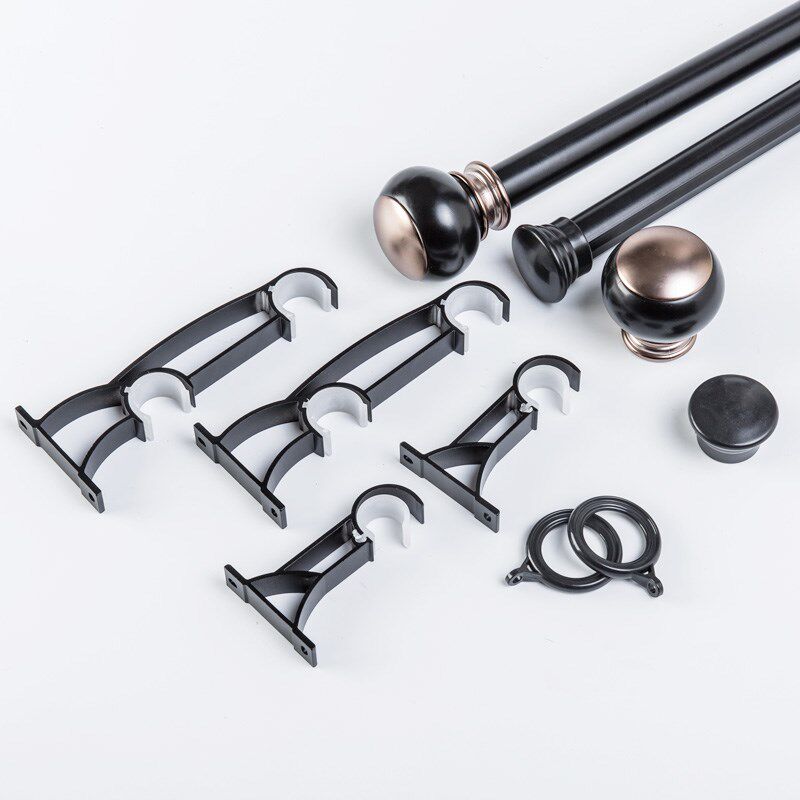 【安缇尔】窗帘杆 静音加厚 铝合金罗马杆美式简约客厅卧室打孔杆