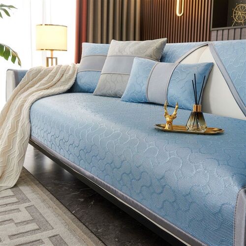 冰丝沙发垫轻奢夏天凉席坐垫简约现代高端防滑夏季沙发套罩盖布巾