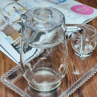 乐美雅大容量家用玻璃广口凉水壶果汁壶D6294迪瓦利大肚水壶1.6L