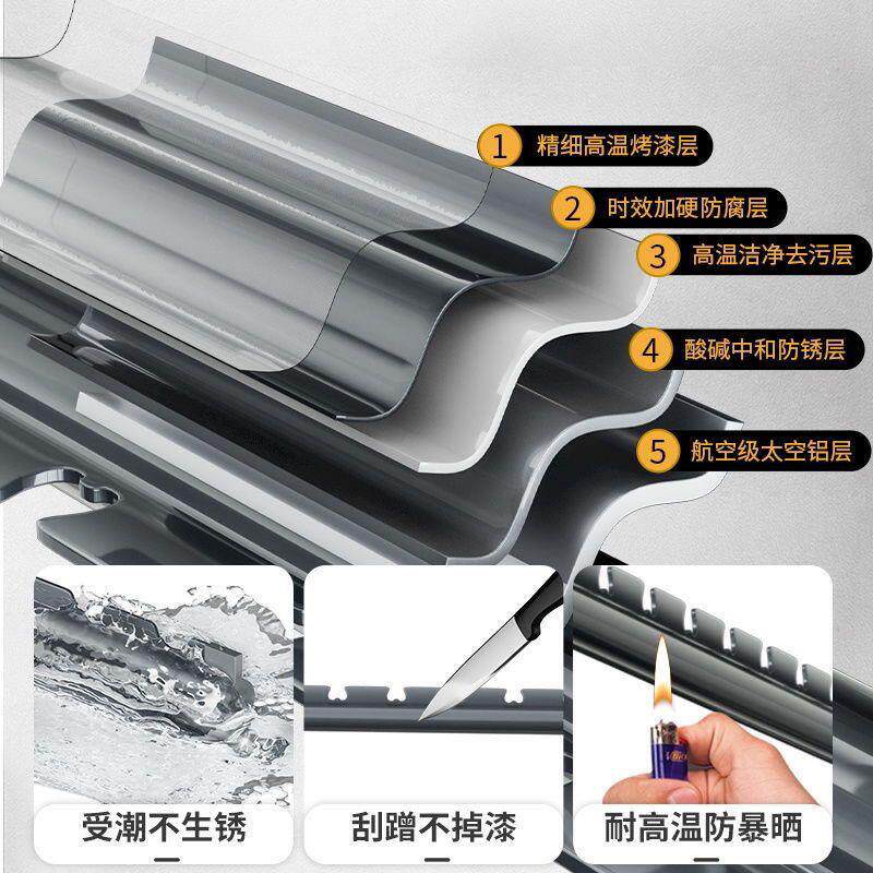 侧装铝合金晾衣架墙上固定式折叠阳台顶装晒衣架晾衣杆吊杆家用