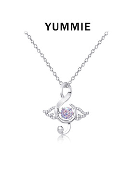 优米银饰原创羽音S925锁骨链