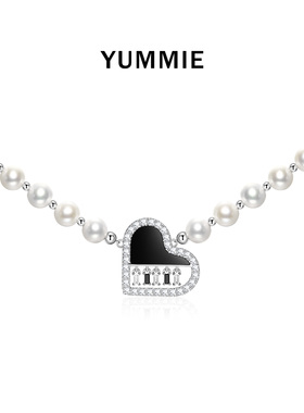 优米珠宝心琴天然珍珠玛瑙项链