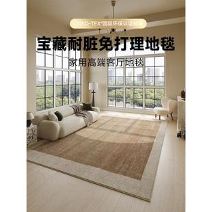 客厅地毯高级轻奢防水耐脏免洗可擦沙发茶几毯大面积家用抗污地垫