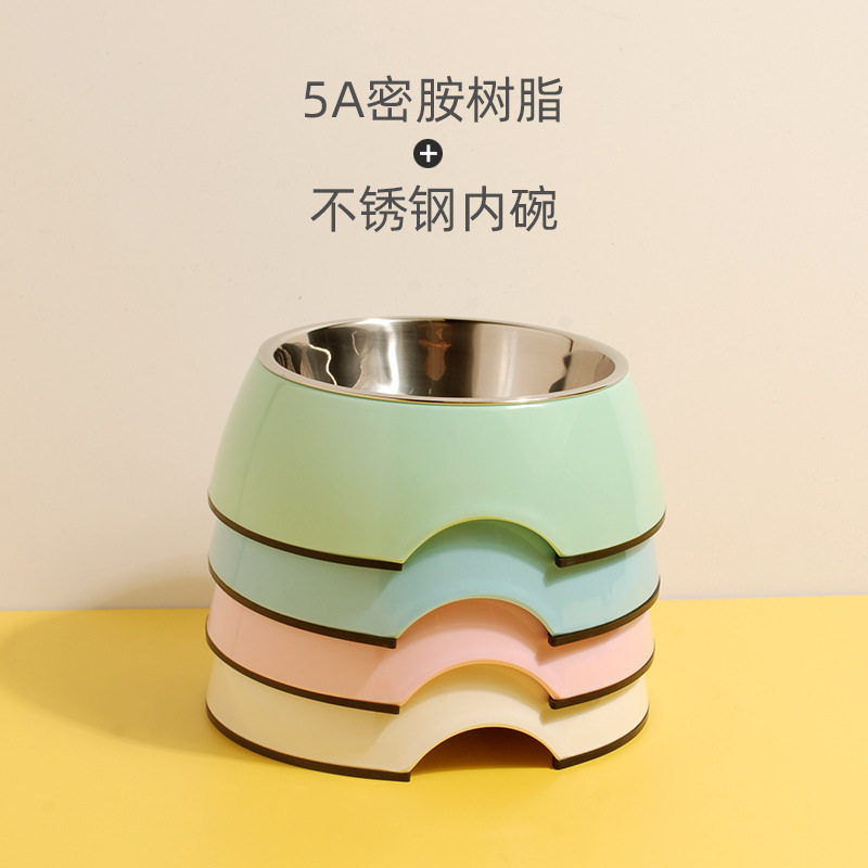 休普密胺宠物碗美耐皿狗盆不锈钢圆碗猫狗用品双层防滑食盆狗碗