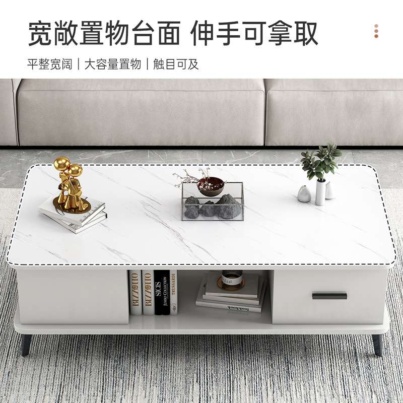 茶几客厅家用简约现代小户型钢化玻璃台面轻奢茶几北欧办公室茶台