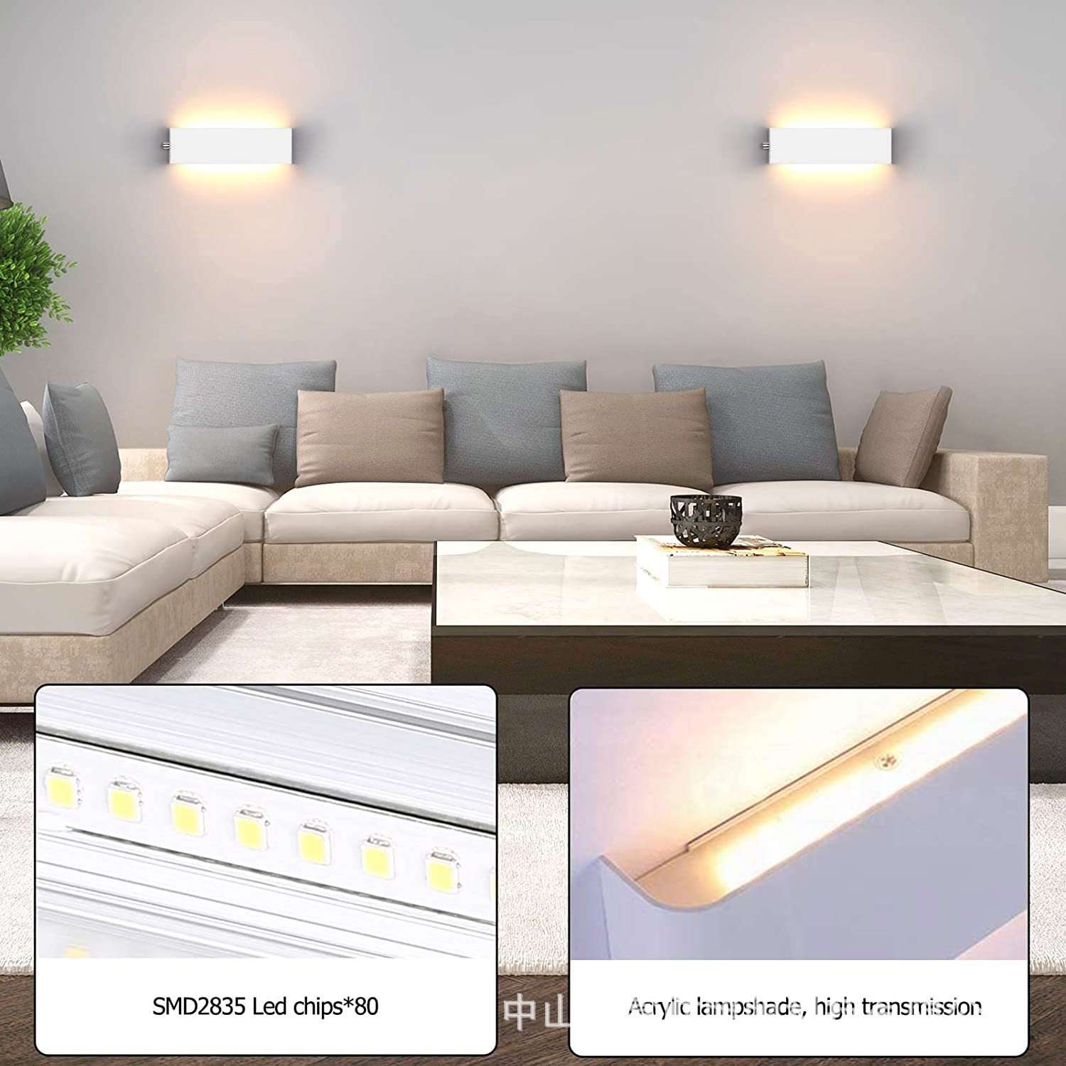 长条壁灯led超亮条形卧室过道北欧风格简约创意楼梯墙壁灯电视墙