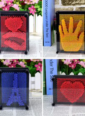 3D创意克隆手模彩色针印礼品针雕装饰家居百变DIY摆件