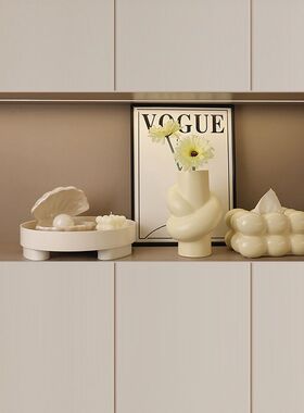 2025新款创意玄关装饰品现代简约奶油风收纳家居客厅装饰