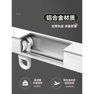 新款 滑轨滑轮滑道双轨静音窗帘盒伸缩导轨窗 窗帘轨道顶装 侧挂钩式